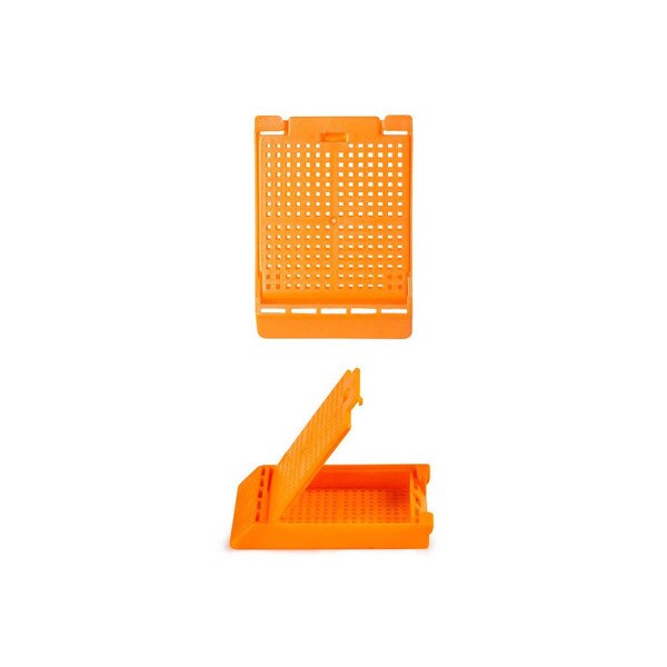 Hinged Biopsy Cassette, orange